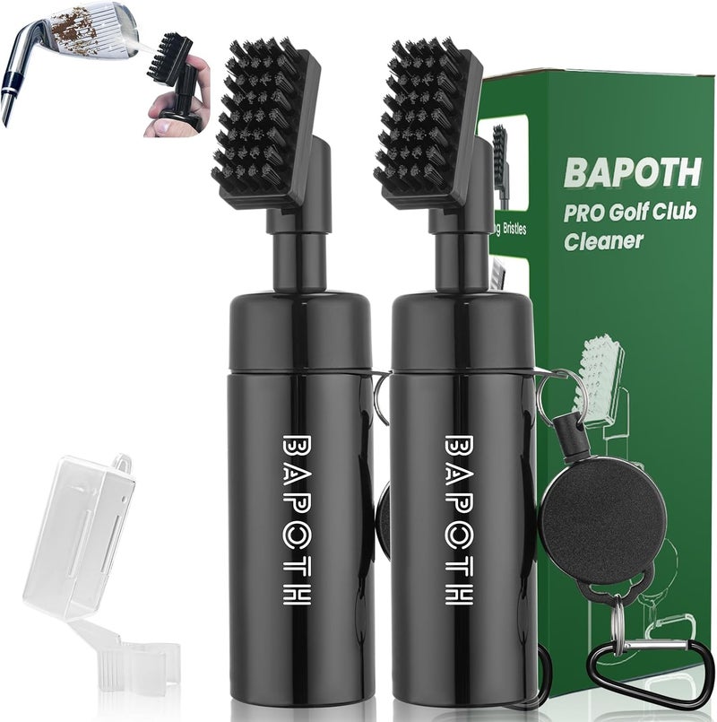 BAPOTH Store Golf Club Cleaner, Non-Leaking Stretchable Golf Club Brush with Microfiber Golf Towel (23.6 * 15.7 in), Strong Bristles Golf Brush Can Hold 5oz Water, Essentials Golf Accessories for Men - Image 1
